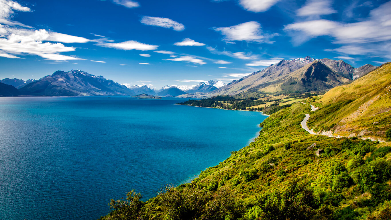 Nya Zeeland: Le Lac Wakatipu sur la route vers Queenstown