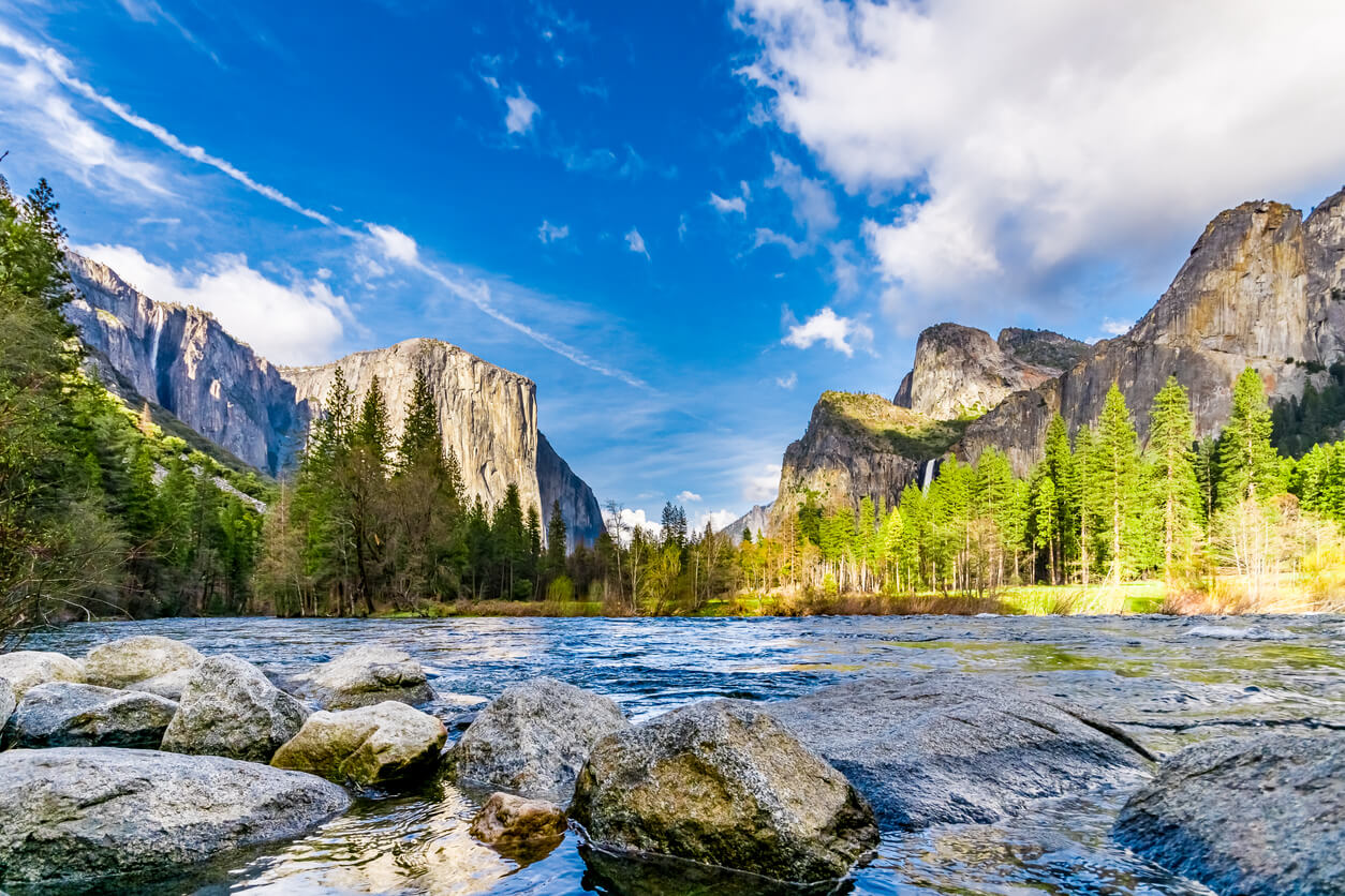 Yosemite National Park : El Capitan et half dome dans le parc national de Yosemite