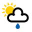 Delvis lätt regn