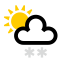 Delvis tung snö